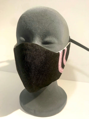 Black denim mask